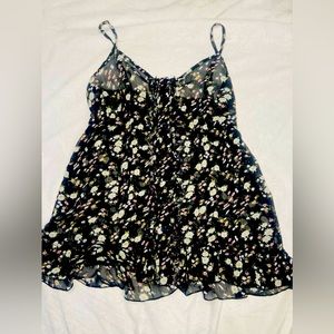 Mesh floral chiffon sleep dress babydoll